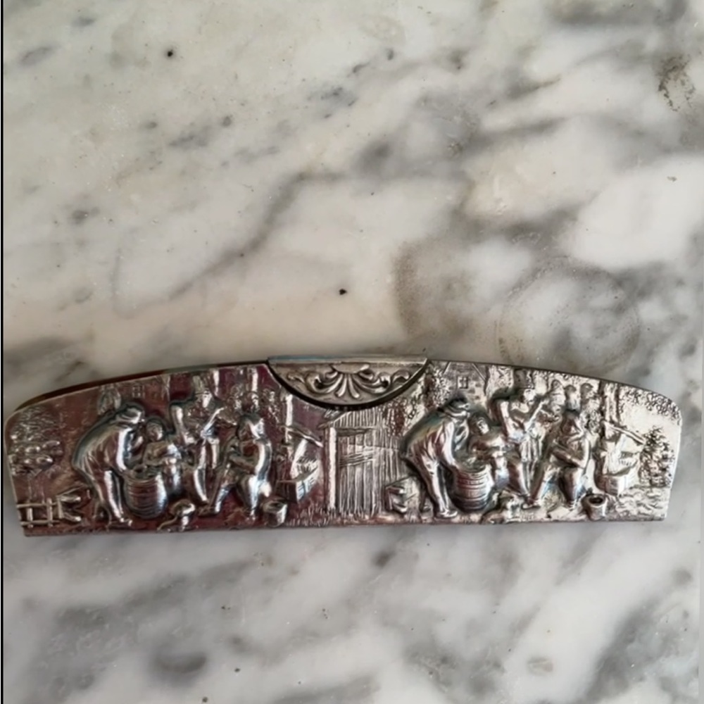Hans Jensen Danish Silverplate Vintage Comb Case and Comb